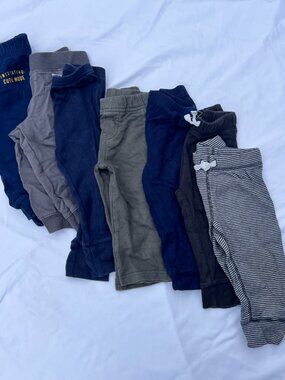 Boys 12M Jogger Pants Lot of 7 — Carter's + Mixed — GUC